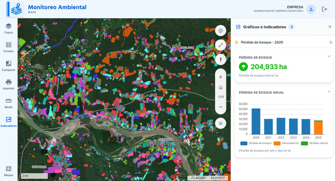 Monitoreo ambiental y pérdida de bosque en Mappi