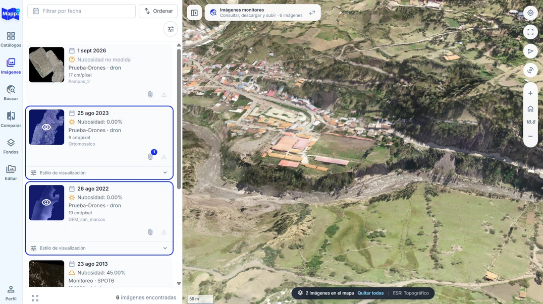 Consulta de imágenes 3D con DEM